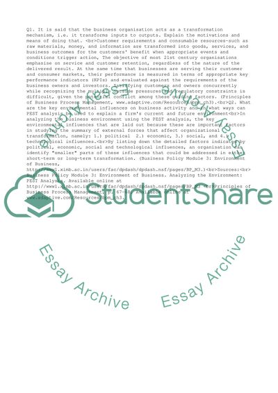 Business in its environment