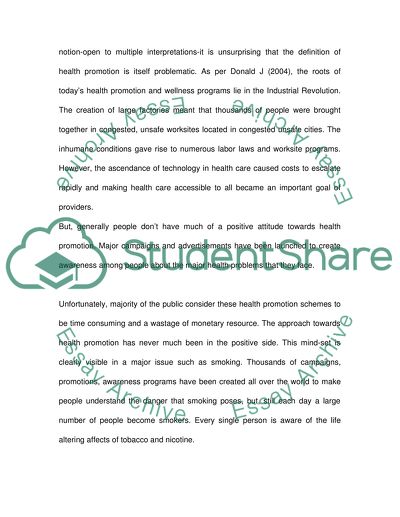 Health Promotion Programs: Health and Social Life