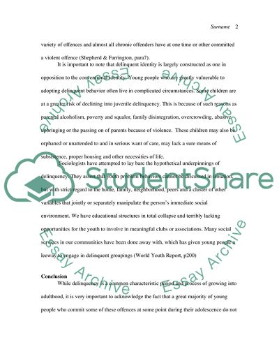 Criminal Justice - Delinquent and Criminal Behavior