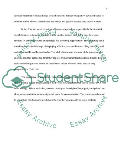 Differences between Chimpanzees and Human