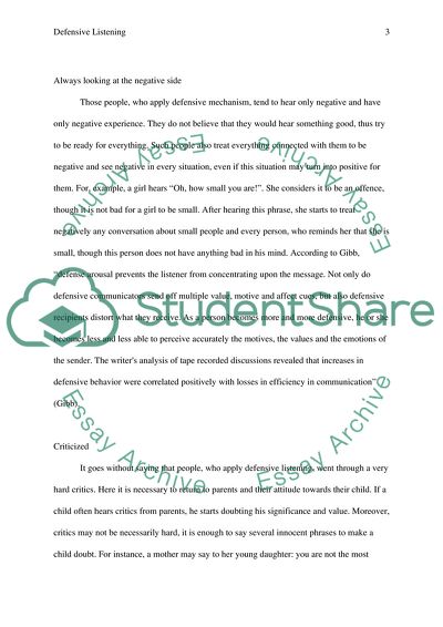 Definition of Defensive Behavior