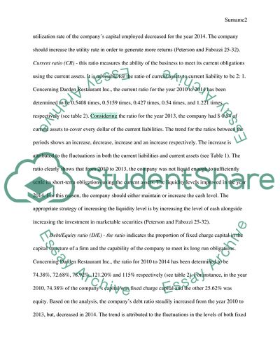 Darden Restaurants Inc. - Financial Analysis