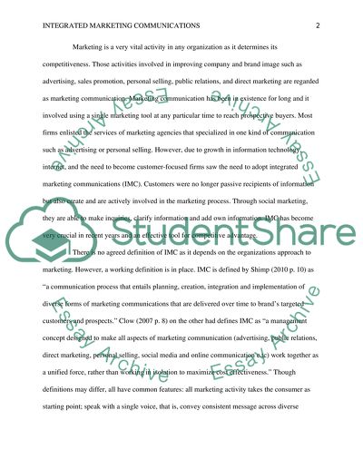 Integrated Marketing Communications