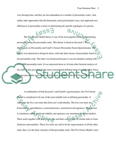 PERSONALITY TRAIT THAT BEST FITS MY LIFE