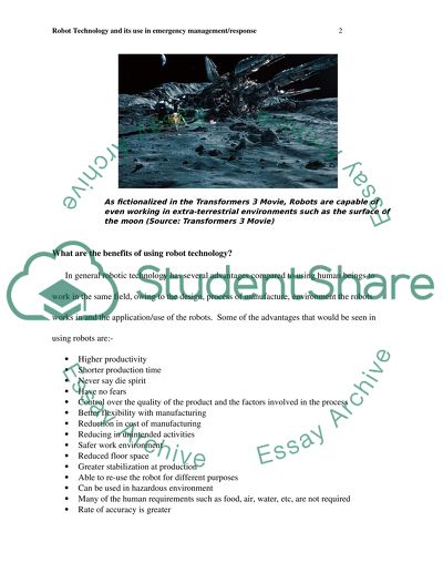 Robot Technology and how it is used in emergency management / emergency response