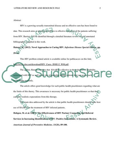 Literature Review and Resource File