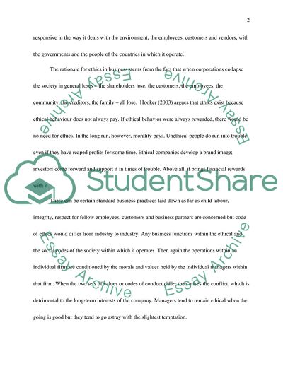 Rationale and Motivation for Overt Ethical Policy