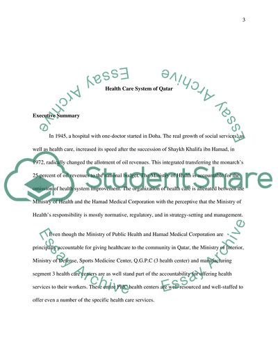 Modern Health Care System of Qatar: Offering Free Services to People