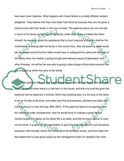 Should Men Get Paternity Leave from Work