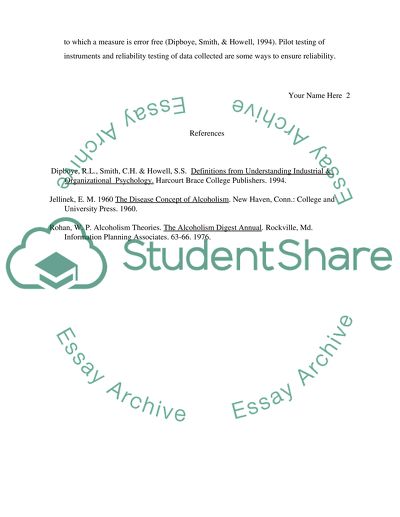 Conceptual Definition of Alcoholism