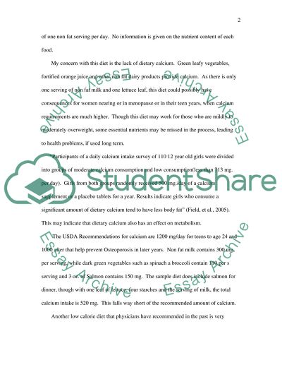 A Low-Calorie Diet Issues