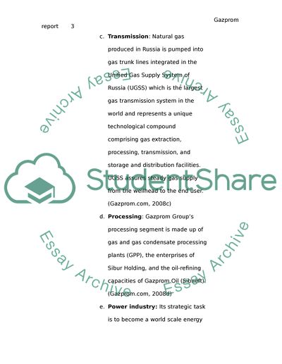Gazprom - One of the Largest Gas Producing Companies of Russia