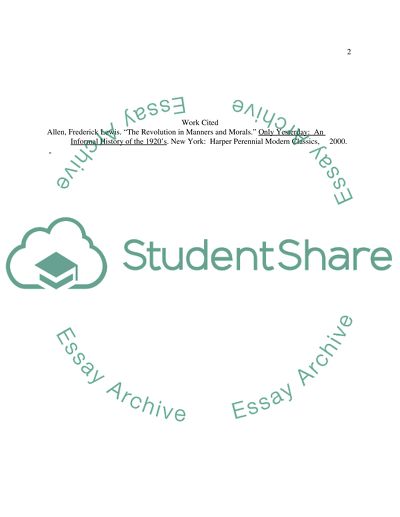 The Revolution in Manners and Morals by Frederick Lewis Allen