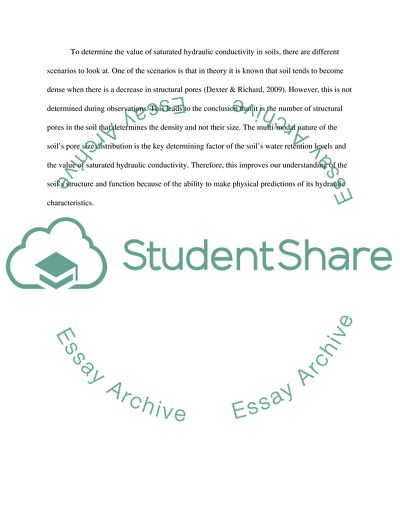 Hydraulic Conductivity in Soils