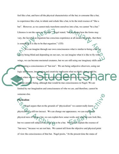 What is it like to be a Bat by Thomas Nagel