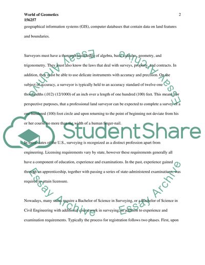 The World Of Geomatics Essay Example Topics And Well Written