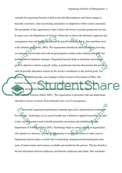 Organizing Function of Management: The Role and Impact of Organizing Function on HR, Knowledge and Technology