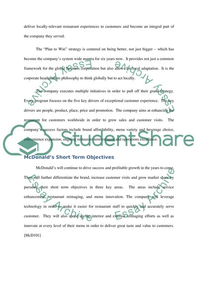 McDonalds as the leading global foodservice retailer
