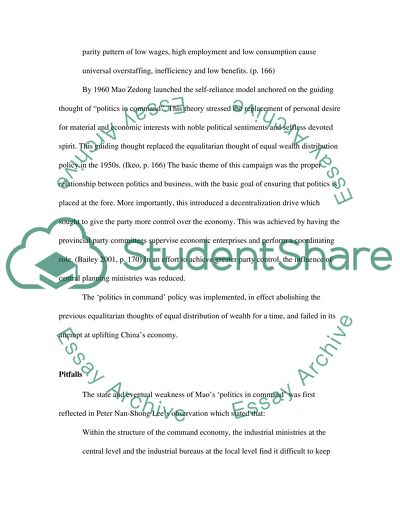 The policy of Politics in Command by Mao Zedong