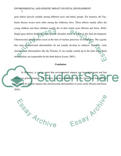 Environmental and Genetic Impact on Fetal Development