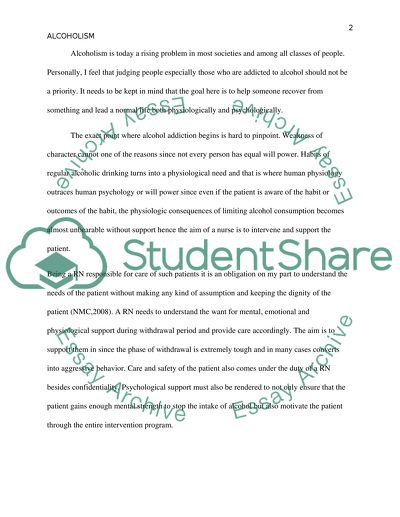 Care and Safety of the Patient with Alcoholism