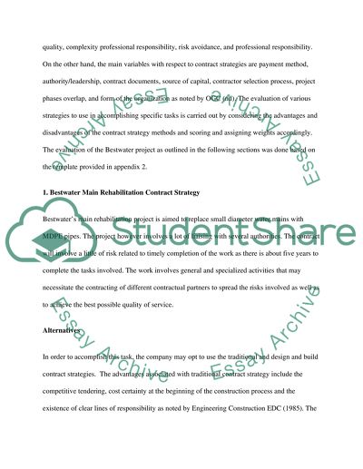 Construction Contracts and Law: A Strategy for a Water Company