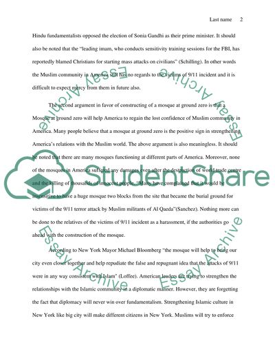 Mosque being built by 911 sight