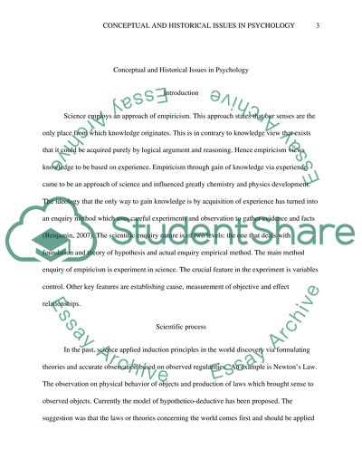 Conceptual and Historical Issues in Psychology
