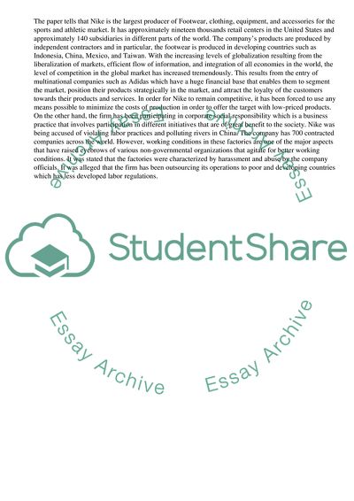 Multinational enterprises social responsibility: case of Nike