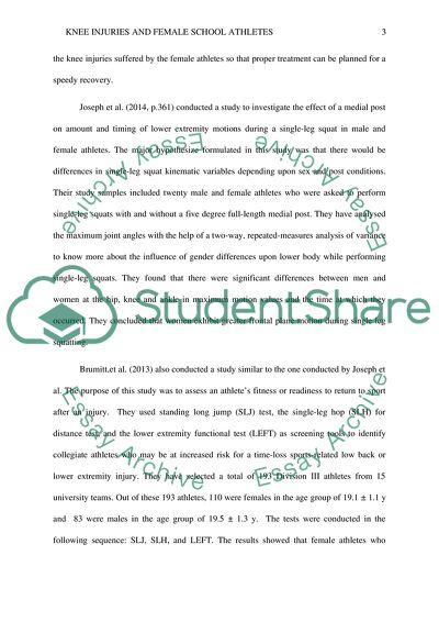 Knee Injuries and Female School Athletes