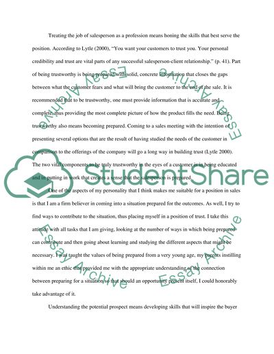 Becoming an Effective Salesperson