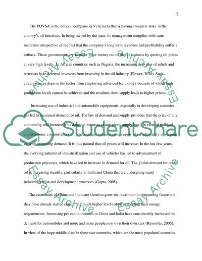 Causes of Increase in Oil Prices in Last 36 Months