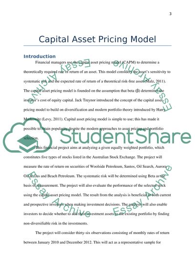 Capital Asset Pricing Model