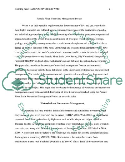 Stormwater Management: Passaic River Watershed