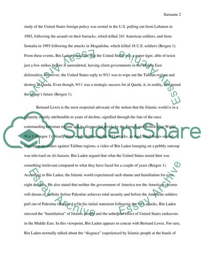 Causes of the 9/11 Attacks