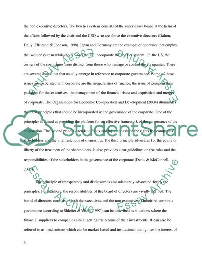 Corporate Governance and Agency Theory