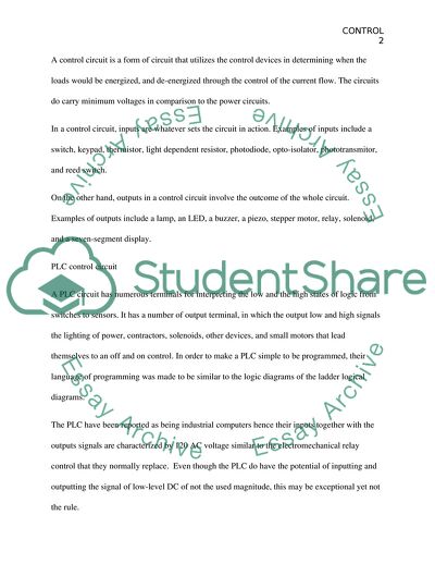 Outputs in a Control Circuit