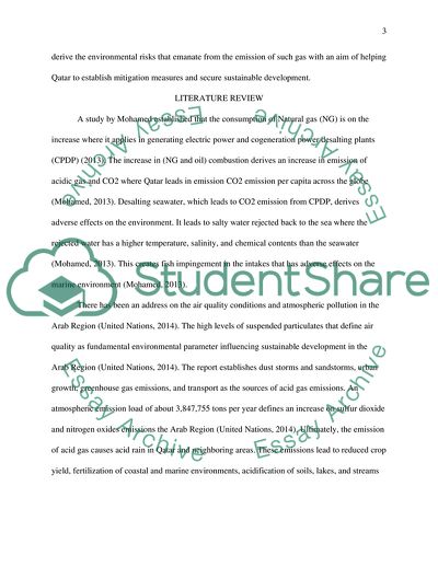 Environmental Effects of Air Pollution Caused by Acid Gas Emissions in Qatar