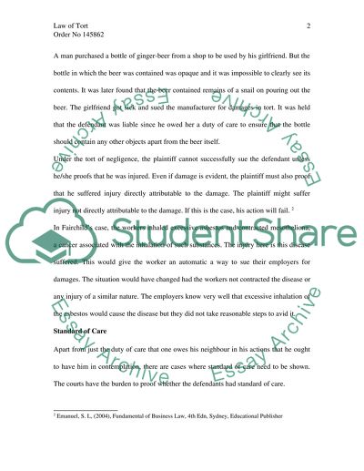Fundamentals of Business Law: The Tort of Negligence