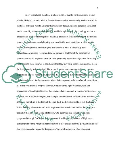 Does Post-Development Represent the End of Development or Thinking about How It Should Be Promoted