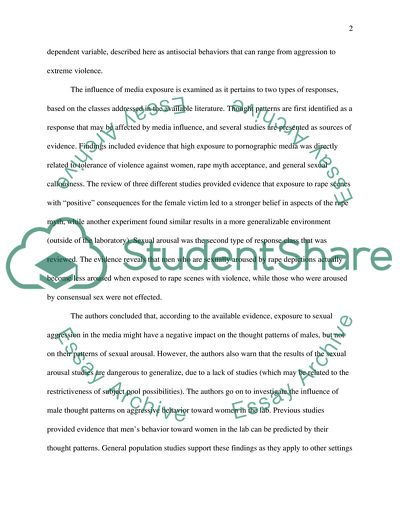 Sexual violence in the media and its indirect effects on Agression towards Women