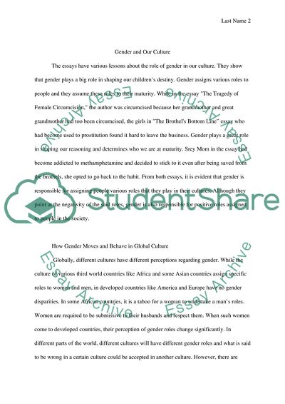 Lessons about Gender Roles in the Cultures