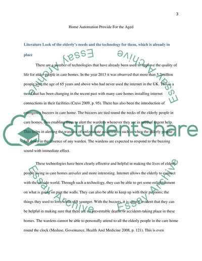 Home Automation Provide for the Aged