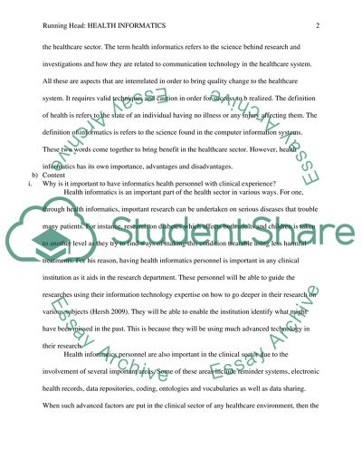 Significance of Health Informatics