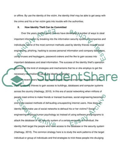 Identity Theft: Definition, Effect on Public and Ways of Protection