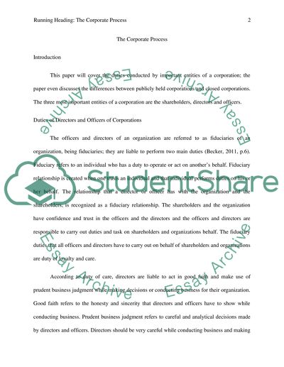 The Corporate Process Paper