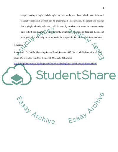 Article Review: MarketingSherpa Email Summit 2013 by Kirkpatrick