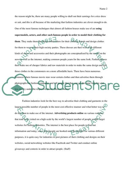 The Fashion Industry and Trends