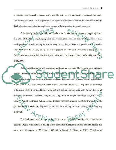 College is a Waste of Time, and Money