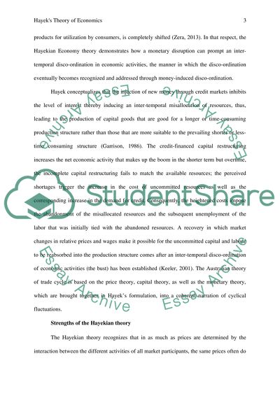 Theory of Economics by Hayek